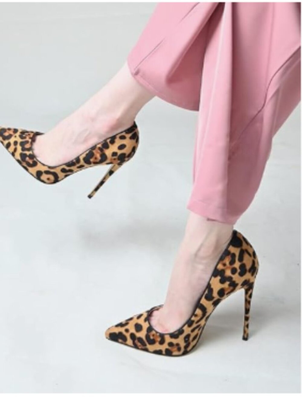 FSJ Brown Sexy Leopard Printed Dress Shoes Pointy Toe High Heels Stilettos Pumps